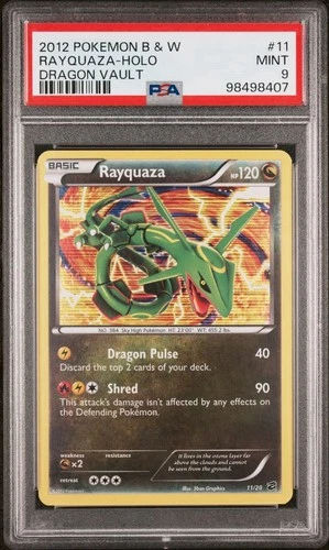 2012 POKEMON B&W DRAGON VAULT #11 RAYQUAZA-HOLO PSA 9