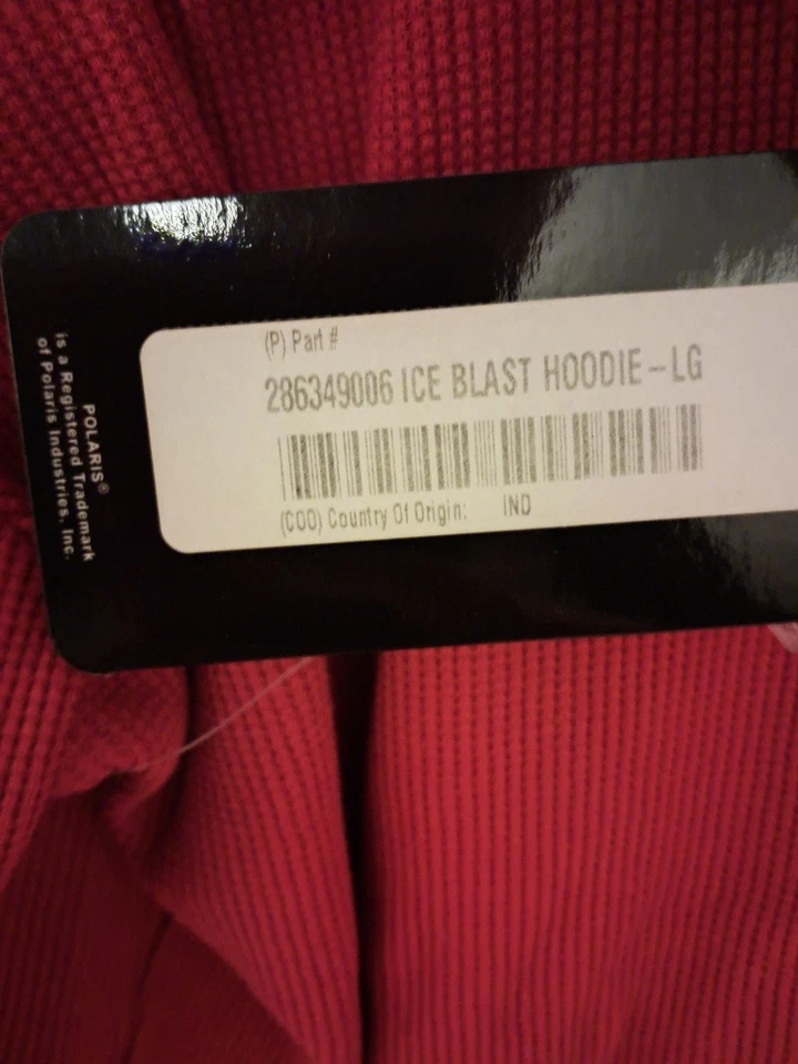 New with tag Polaris Racing Men Size Large Full Zip Hoodie Red RN 102019 - Image 4 of 4