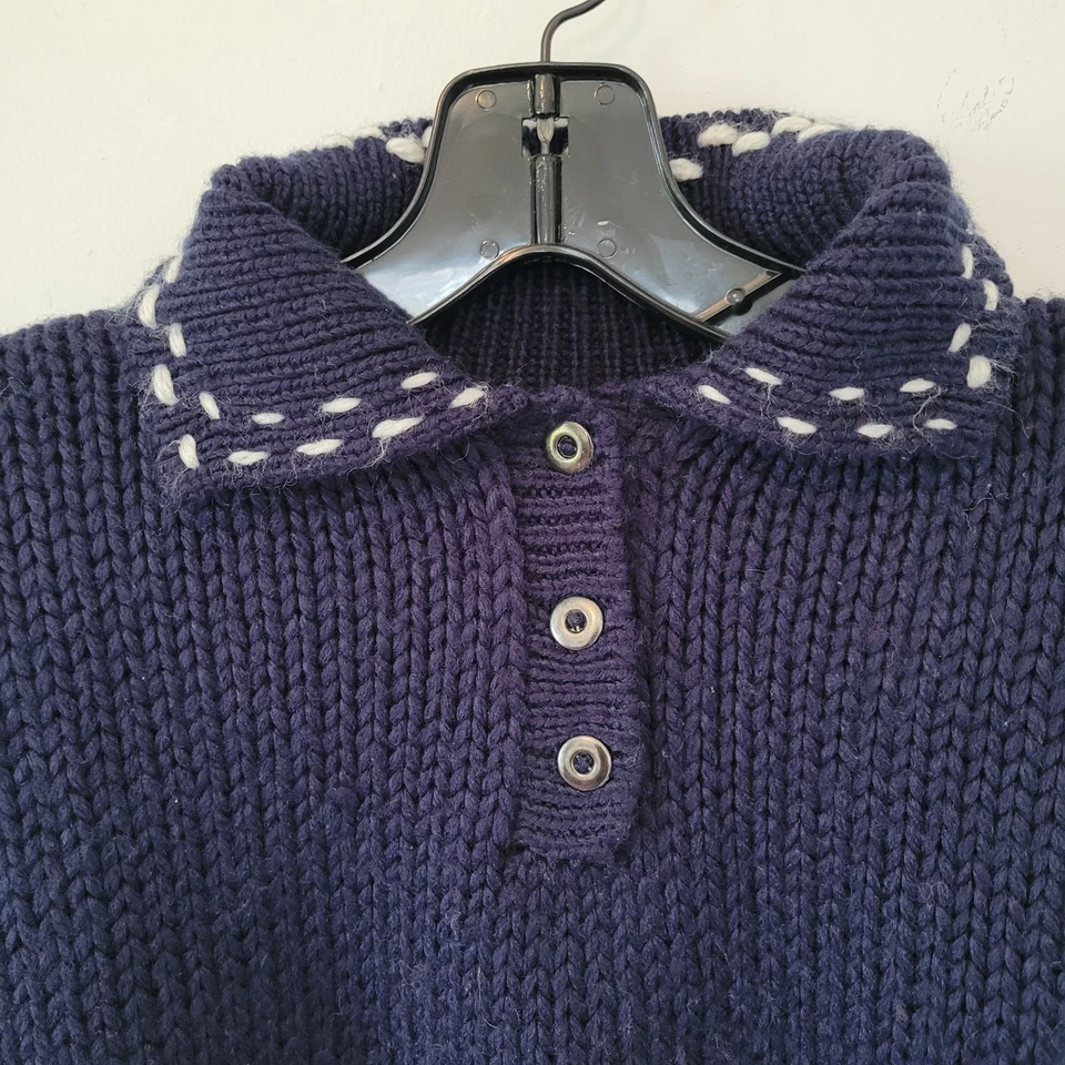 Vintage Early "Calvin" Calvin Klein Knit Sweater 80s colorblock Yellow Navy Sz S - Image 4 of 4