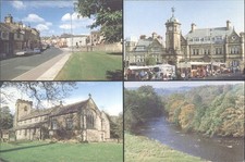 Great Harwood Lancashire Multi-View Postcard Queen St Church River Calder
