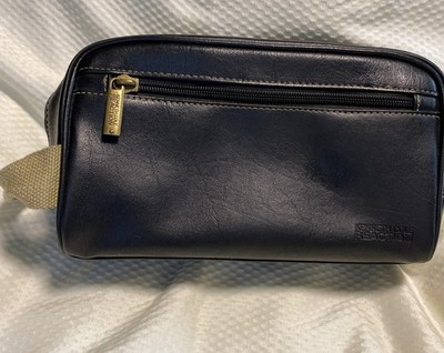 KENNETH COLE Reaction Travel Toiletry Bag Shave Dopp Kit Leather Mens Vintage