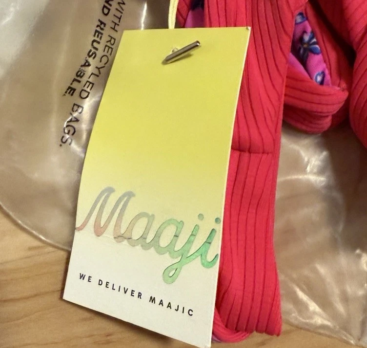 ¡NUEVO CON ETIQUETAS! Traje de baño reversible de una pieza Maaji talla M floral estampado tropical Resort Foto 4 de 4