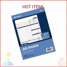 Adams Job Invoice Forms, 2-Part Carbonless, For Service and Repair Billing, 100 