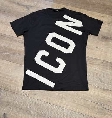 Original Dsquared2 T-Shirt ICON, Größe XL, schwarz/weiß