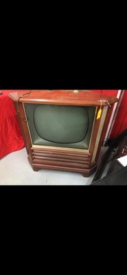 1940s corner Wood Cabinet Console philico  TV Television Set with Knob Controls
