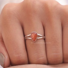 Natural Sunstone Ring, 925 Sterling Silver, Handmade Ring, Bohemian Jewelry
