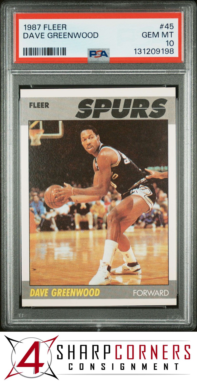 1987 FLEER #45 DAVE GREENWOOD SPURS PSA 10