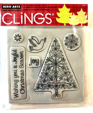 Hero Arts Christmas Rubber Stamps 2011 'Joyful Christmas Season' Text, Dove NOS