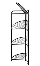 4 Tier Foldable Metal Rack Kitchen Heavy Duty Storage Shelving Unit  Corner