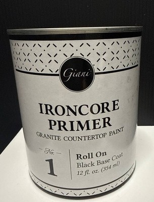 Giani Ironcore Primer Granite Countertop Paint Roll On Black Base 12 oz 0526-05
