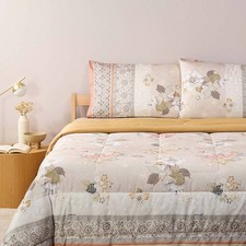 Bassetti Granfoulard Hanami Double Bed Sheets in Satin 41 Beige