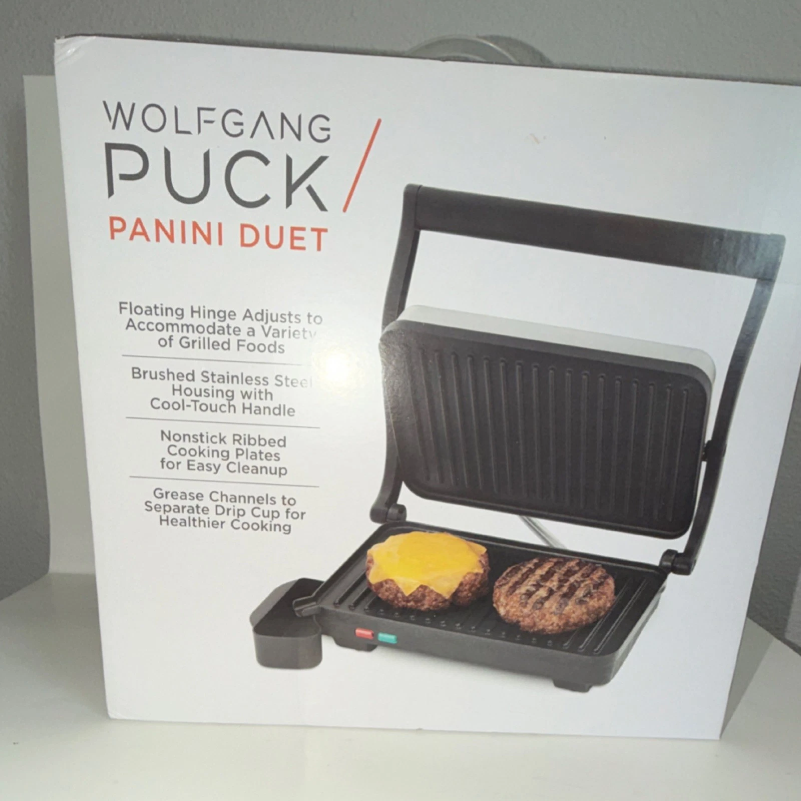 Wolfgang Puck Panini Duet Electric Grill & Griddle Non-Stick Stainless Steel