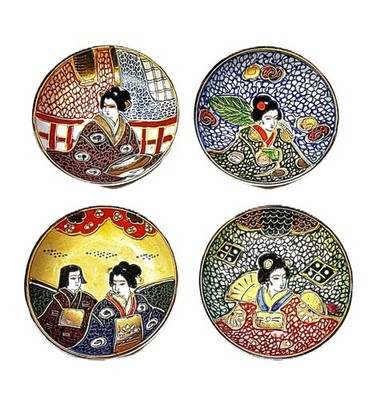 Vintage 20er Jahre Hand bemalt Vintage Satsuma - Hand-painted fine porcelain 30s