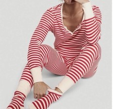 Victoria's Secret Thermal Long Pajama Set Cozy Stripes Red White XXL NWT 59.99