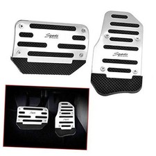 2 PCS Car Non-Slip Aluminum Alloy Pedal Pads, Manual/Automatic Gearbox Gas