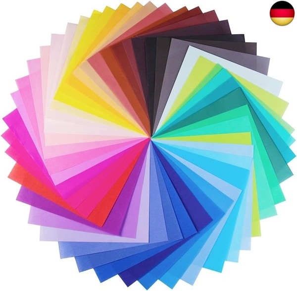 Opret Origami-Papier 20X20, 100 Blatt 50 Farben 20 X 20 Cm Einseitig Farbiges-image