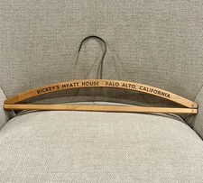 Vtg Rickey  s Hyatt House Palo Alto California Bay Area Hotel Wood Clothes Hanger