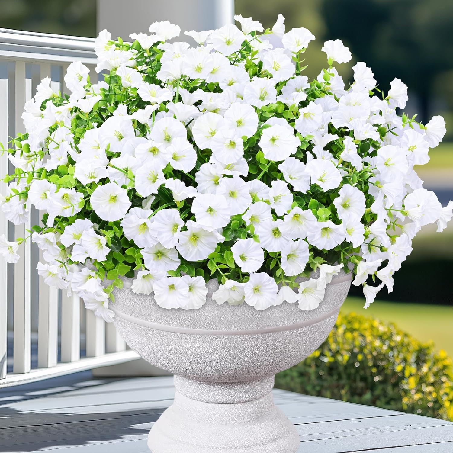 Artificial Flowers for Outdoors, 14 Bundles Fake Outdoor Flowers, UV Resistant A