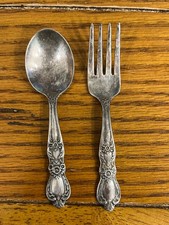 1847 Wm. Rogers Bros. Silverplate Heritage Baby Fork and Spoon Set