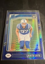 2024 Panini Donruss Optic - Rated Rookie Laiatu Latu #267 Blue Hyper Prizm (RC)