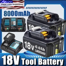 18V Battery For Makita 18 Volt 6.0Ah 8.0Ah LXT Lithium-Ion BL1860 BL1850/Charger
