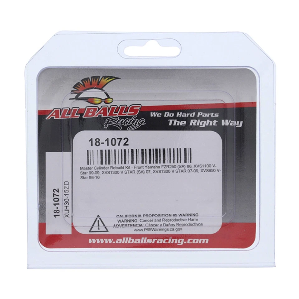New All Balls Front Master Cylinder Rebuild Kit 18-1072 for Yamaha XVS1300 (SA) Foto 4 de 4