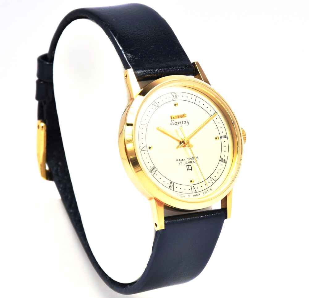 1995 HMT Sanjay Golden Face 17 Jewels Para Shock Hand Winding