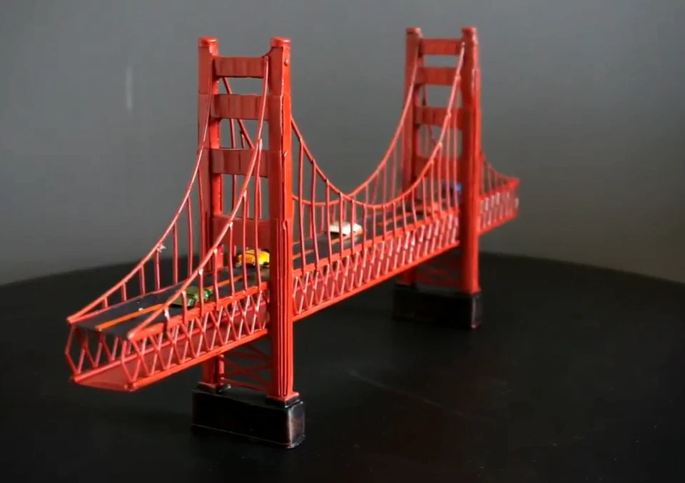 Ironwork San Francisco Golden Gate Bridge Model Handmade Retro Ornaments Gift - Image 3 of 4
