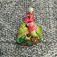 OWC Old World Christmas Love Birds Parrot Couple Blown Glass