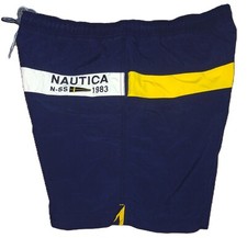 VINTAGE Y2K NAUTICA 90's RETRO N-SS 1983 NAVY SWIM SURFING BEACH SHORTS M