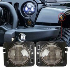 Pair Front Fender Led Side Marker Light Smoke Lens For 2007-18 Jeep Wrangler Jk Pair Front Fender Led Side Marker Light Smoke Lens For 2007-18 Jeep Wrangler Jk