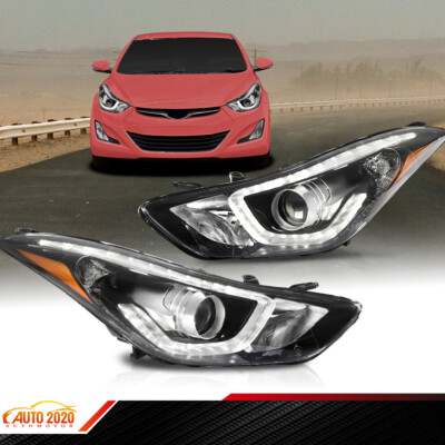 LED DRL Projector Headlight Fit For 2014-2016 Hyundai Elantra Left Right Side