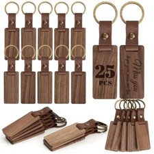 key wood tag keychain wooden chain tags blank ring blanks engraving personalized