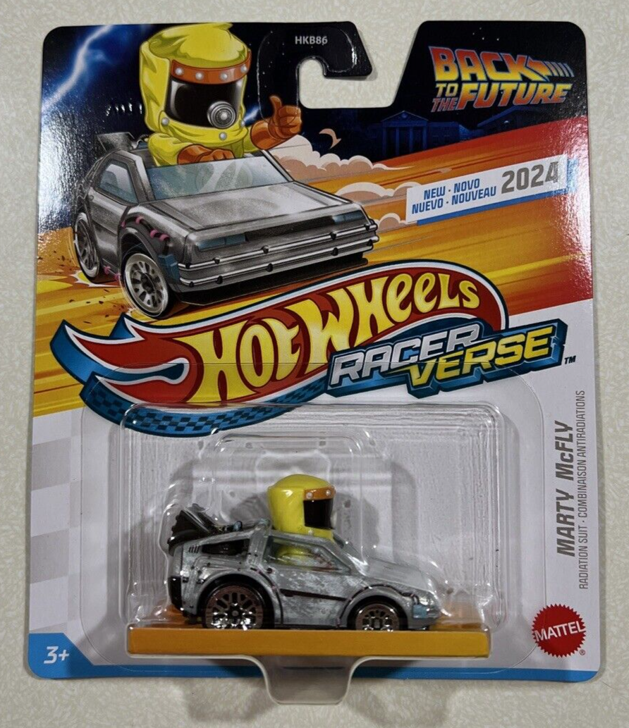 NEW 2024 Hot Wheels Racer Verse Marty McFly Radiation Suit Back to