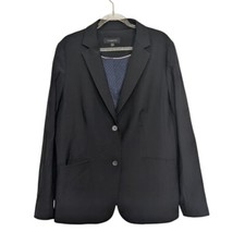 Talbots Blazer Womens Size 12 Black Wool Blend Academia Business 2 Button Jacket