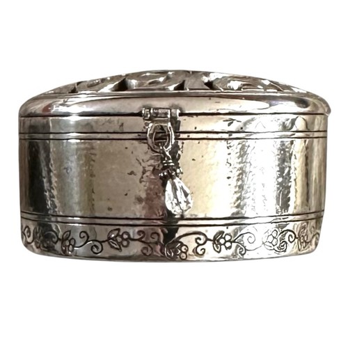 BRIGHTON Skribbel silver metal trinket box 3” round decorative - Picture 3 of 5