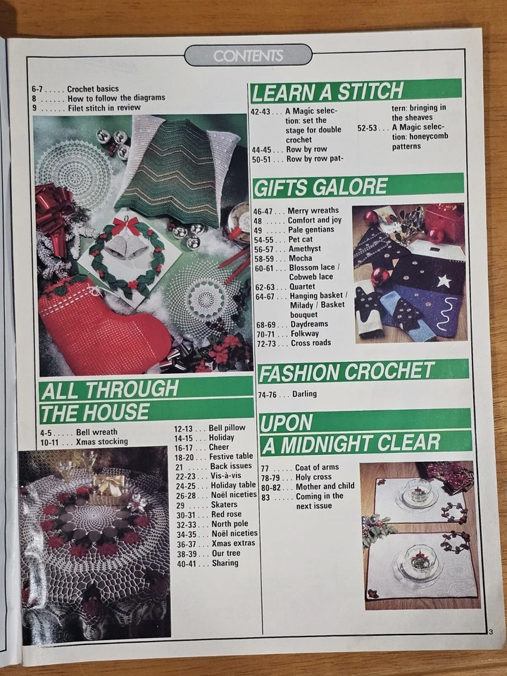 Magic Crochet Magazine Oct. 1992 Number 80 Tree Trims, Bouquets, placemats - Image 2 of 3