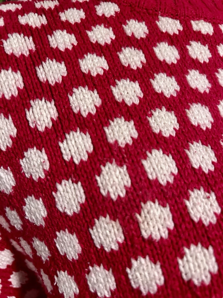 Suéter Silk Club Años 80 Vintage Seda Rosa Blanco Lunares Mujer Mediano Foto 4 de 4