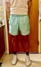 Nike Vintage Rare Sportswear Club Woven Track Shorts Nylon Shiny Mint Green L