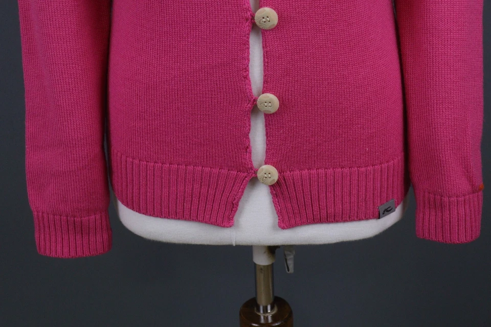 Cárdigan Suéter Kjus Rosa Fair Isle Manga Larga Tejido Botón Talla S Foto 3 de 4
