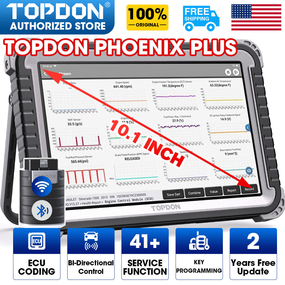 TOPDON PHOENIX PLUS Online Coding Car Full System Diagnostic Scanner Tool-image