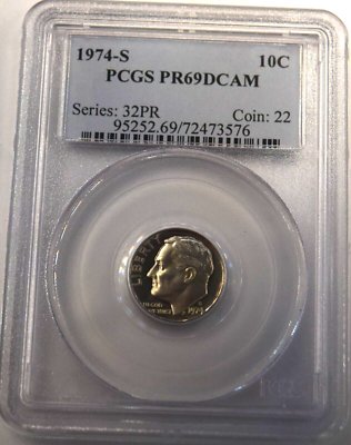 1974-S Proof Roosevelt Dime PCGS PR69DCAM | eBay