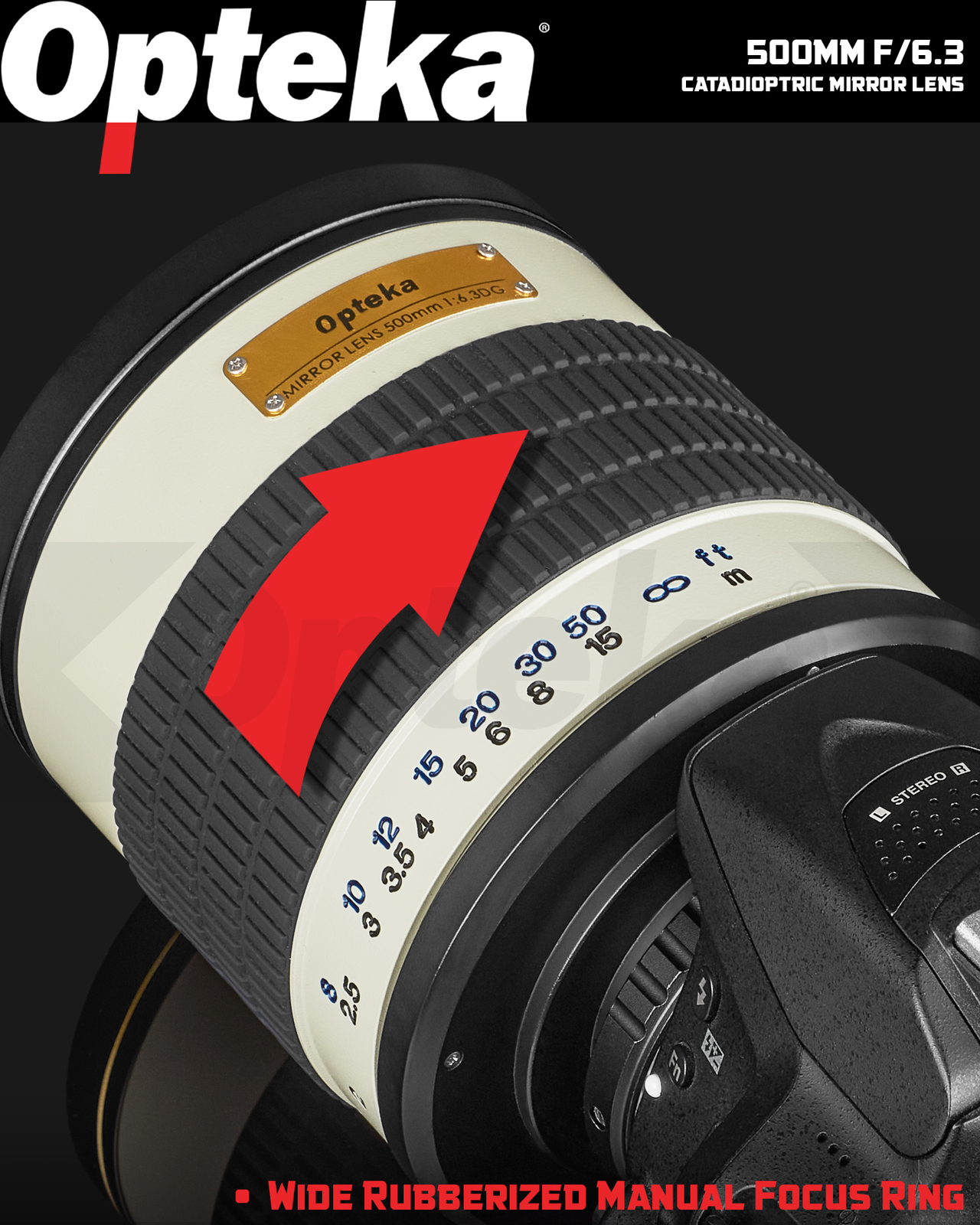 Opteka 500mm/1000mm f6.3 Telephoto Mirror Lens for Canon EF EOS DSLR