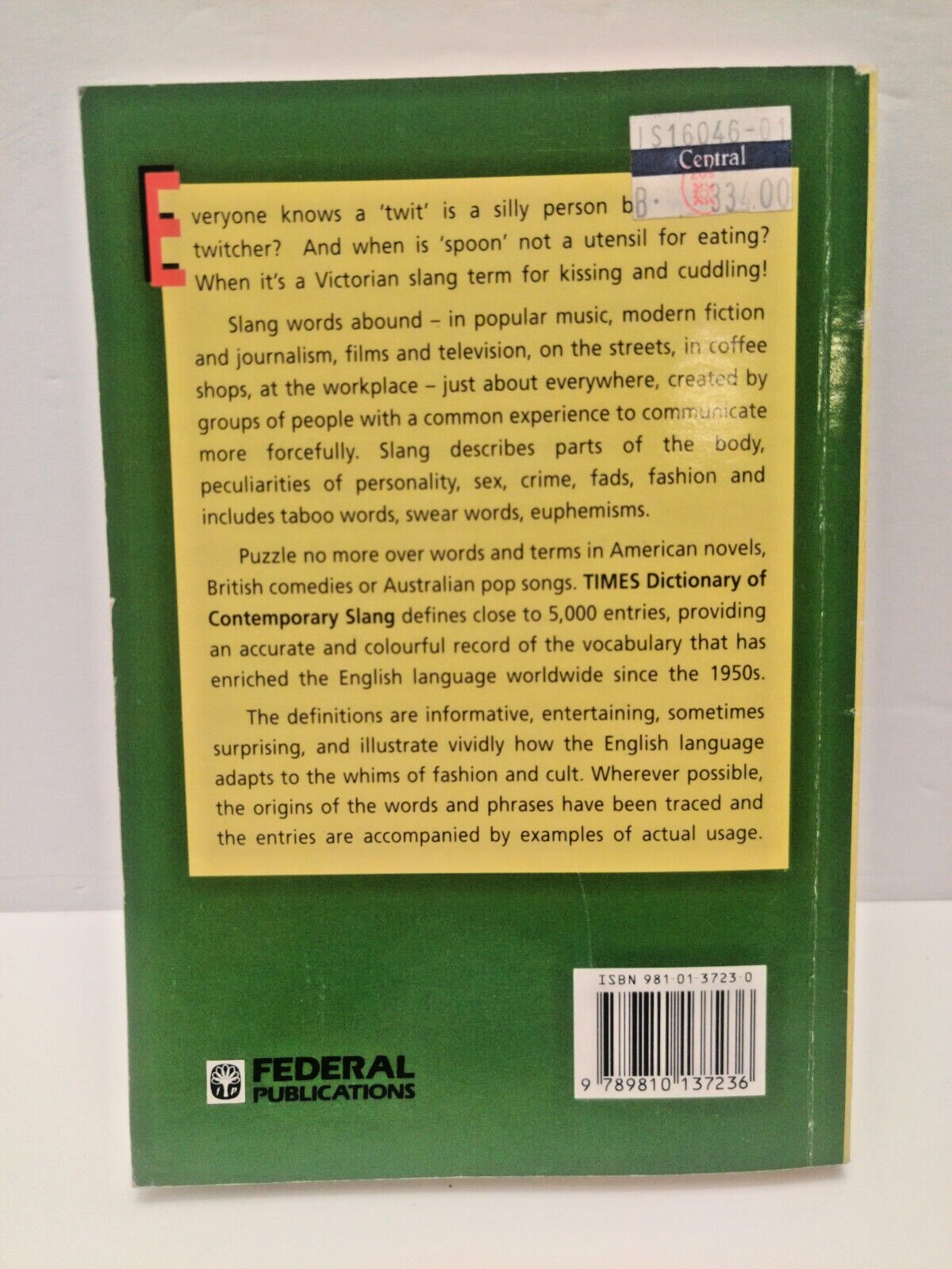 Dictionary of Contemporary Slang By Tony Thorne Foreign Edition in English  | eBay