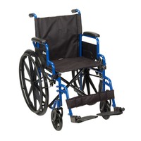 Blue Streak Wheelchair With Flip Back Desk Arms, Swing Away Footrests, 18 Seat Blue Streak Wheelchair With Flip Back Desk Arms, Swing Away Footrests, 18 Seat