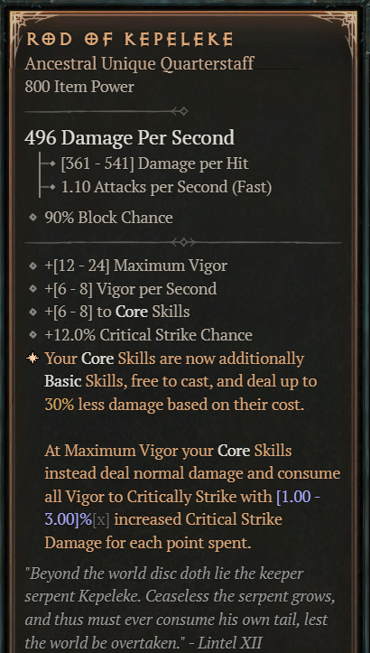DIABLO 4 Season 6 S6⭐800 Rod of Kepeleke Unique | eBay