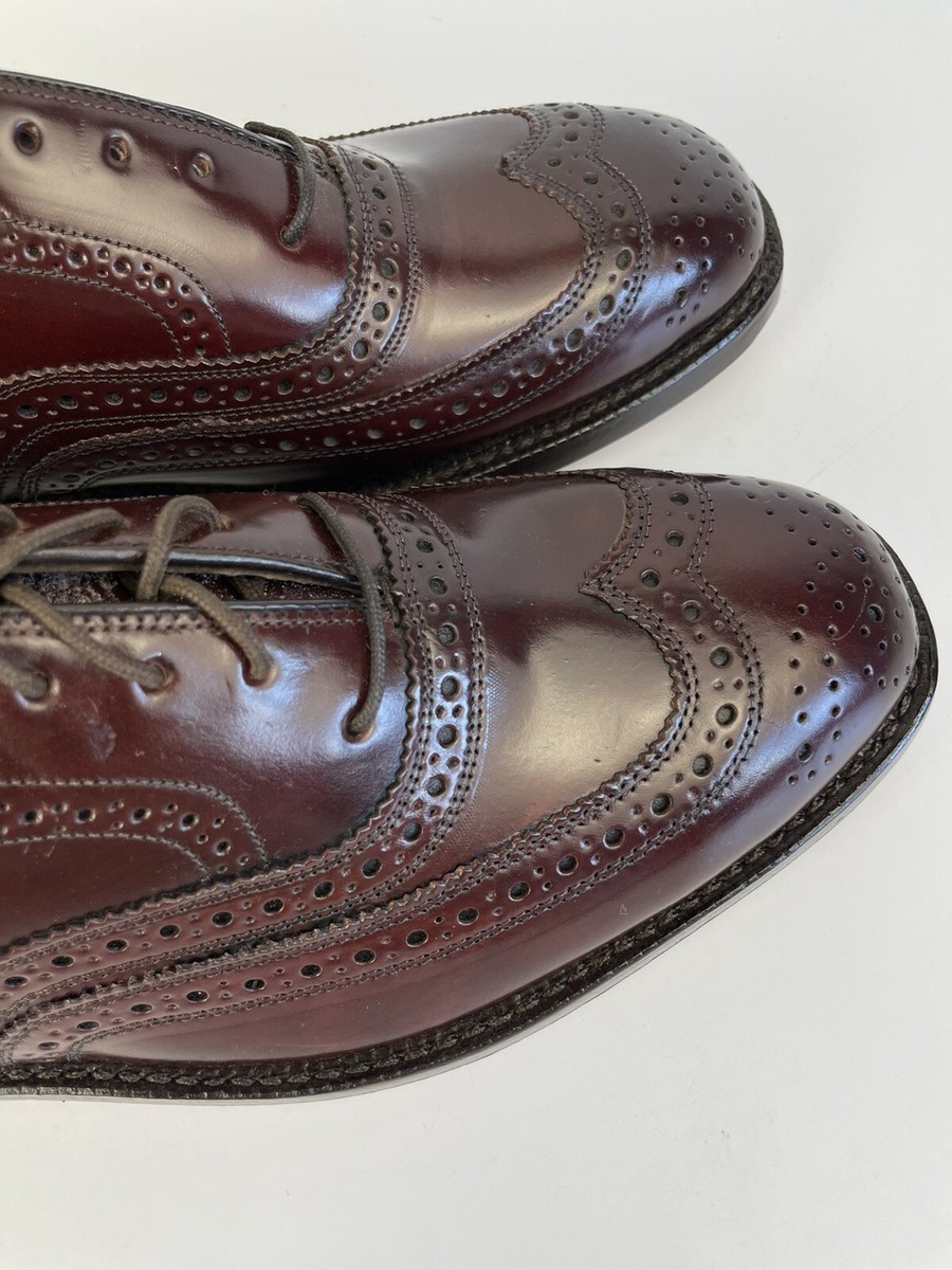 ジョンストン&マーフィー　ホーウィン　コードバン　8 1/2 Johnston Murphy Bellwood II Wingtip Burgundy Shell Cordovan