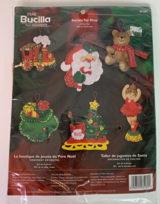 Bucilla SANTA'S TOY SHOP Felt Christmas Ornaments Kit #85189 Sealed Bucilla SANTA'S TOY SHOP Felt Christmas Ornaments Kit #85189 Sealed