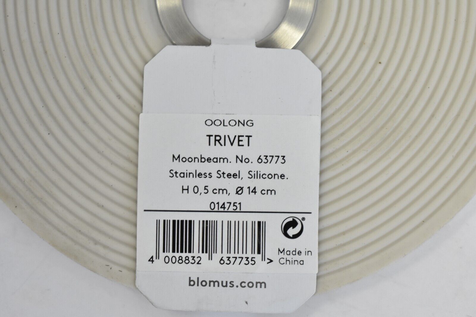 Blomus Oolong Trivet Pot Pan Coaster Beige Moonbeam 14cm Silicone 63773