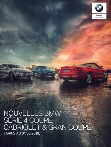 Brochure BMW Serie 4 Coupé Cabrio Gran Coupé F32 F33 F36 06/2019 France